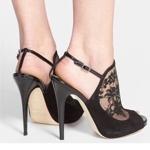 Jimmy choo Black Lace Stiletto Heels